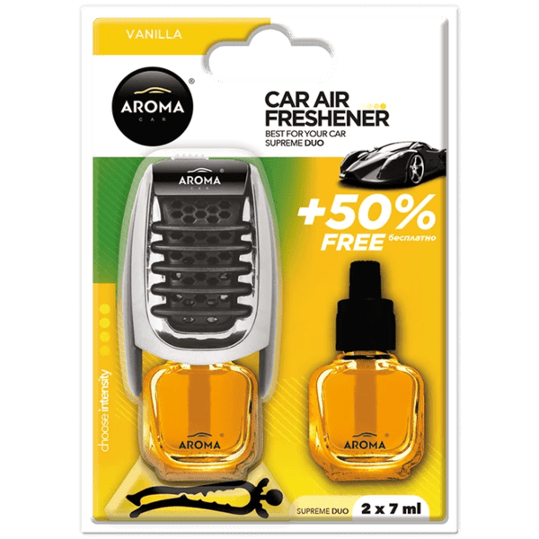 AROMA - Désodorisant Car Supreme Duo Slim 8ml Vanille