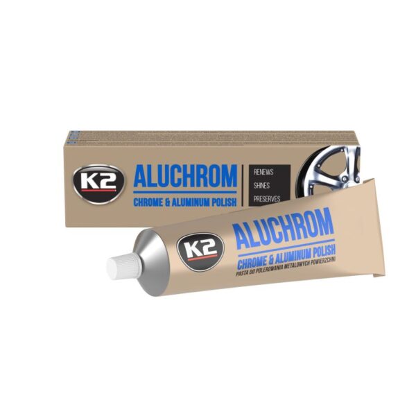 Pate pour Polir et Nettoyer le chrome ; K2 ALUCHROM 120 G