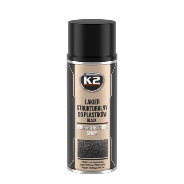 Vernis plastique structurel noir ; K2 PARE-CHOC 400ml