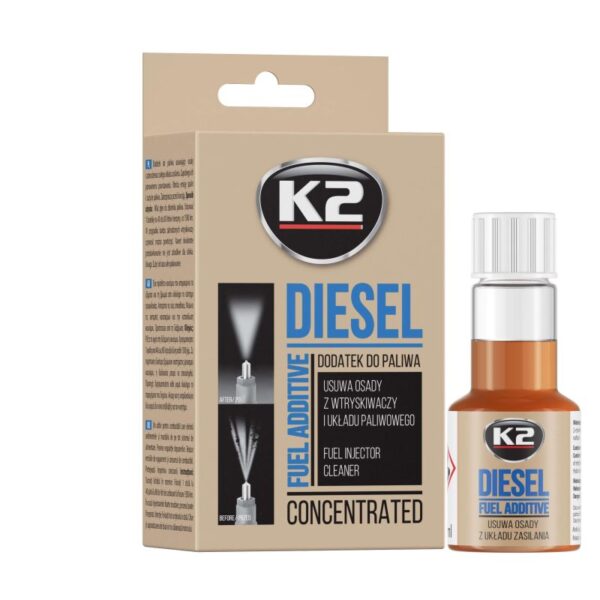 Nettoyant injecteurs diesel à émissions Réduites ; K2 ADDITIF TOUS MOTEURS 50ml