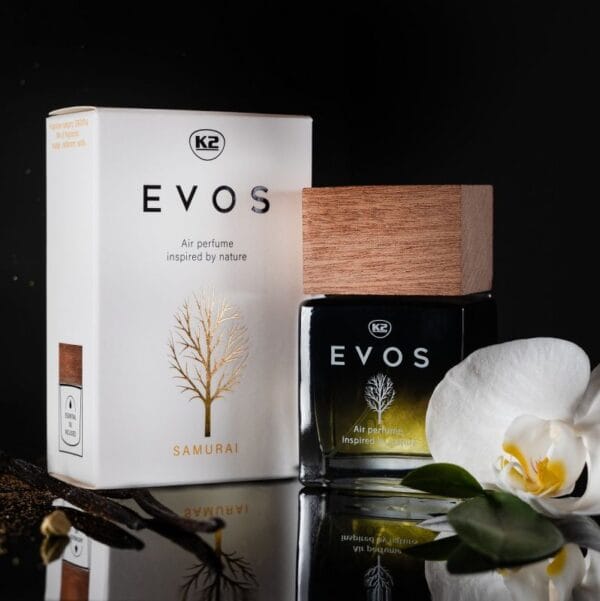 Désodorisant conçue pour l’intérieurs des voitures;K2 EVOS PARFUM SAMOURAÏ 50ml – Image 2