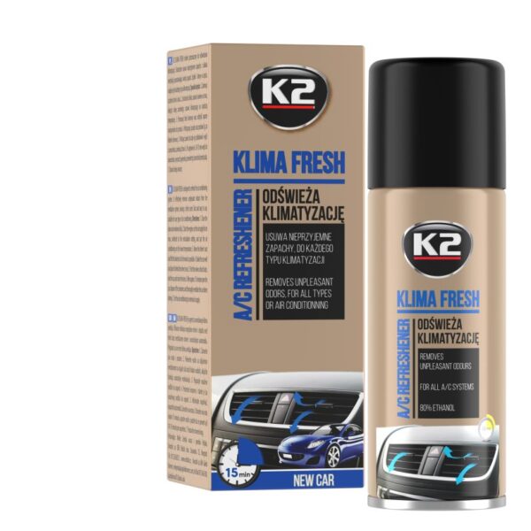 Désodorisant pour Climatisation ; K2 KLIMA FRESH NEW CAR 150ml