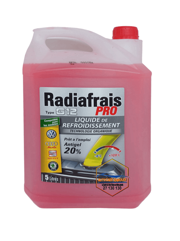 Eau Radiateur Rose 20% Antigel 5L ; RADIFRAIS PRO