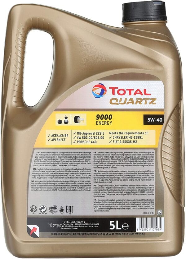 Total Quartz 9000 Energy 5w40-5L – Image 2